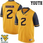 Youth West Virginia Mountaineers NCAA #2 Kenny Robinson Gold Authentic Nike Stitched College Football Jersey XD15V88IK